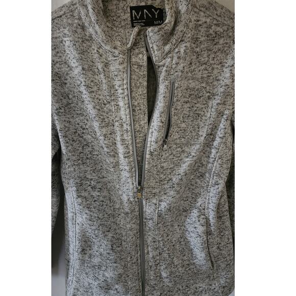 Andrew Marc New York Fleece Zip up Performence Marled Sweater with pockets W Med - Picture 10 of 11